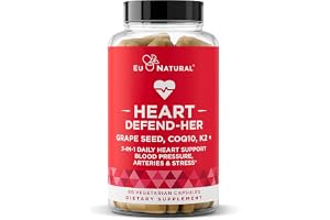 Heart Defend-Her Womens Heart Health Supplements – Advanced 3-in-1 Blend with Grape Seed Extract, Vitamin K2 MK-7, and CoQ10