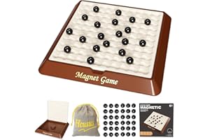 HCUSUS Magnetic Chess Game, Magnet Games for Adults and Kids with Storage Board, Magnetic Chess Game with Stones, Board Game for Friends Family Game Night, 2-4 Player (36pcs)