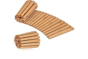 REALIFE Wooden Garden Walkway (6' Curved Pathway) Roll Out Wooden Walkway Garden Pathway Cedar Pathway Weather-Resistant UV Protected Roll Up Wood Road Floor for Outside, Patio, Beach, Wedding Party