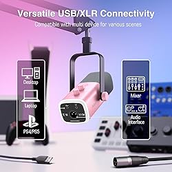 FIFINE XLR Gaming Microphone USB, PC Dynamic