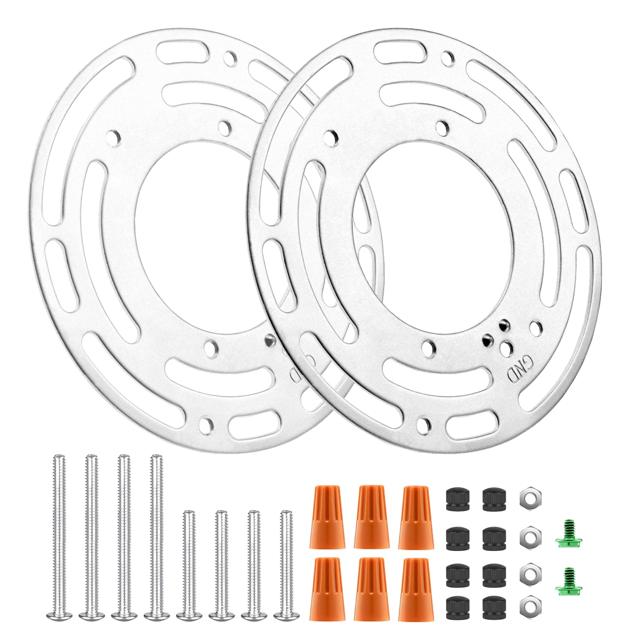 Photo 1 of 2 Pack Universal Light Fixture Mounting Bracket, 4 Inches Diameter Steel Round Universal Light Crossbar with Screws and Nuts, Mounting Bracket for Mount Wall Light, Close to Ceiling Light