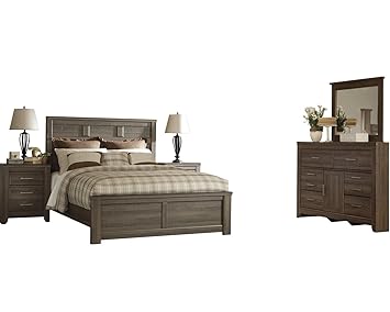 Amazon Com Ashley Juararo 5pc E King Panel Bedroom Set With