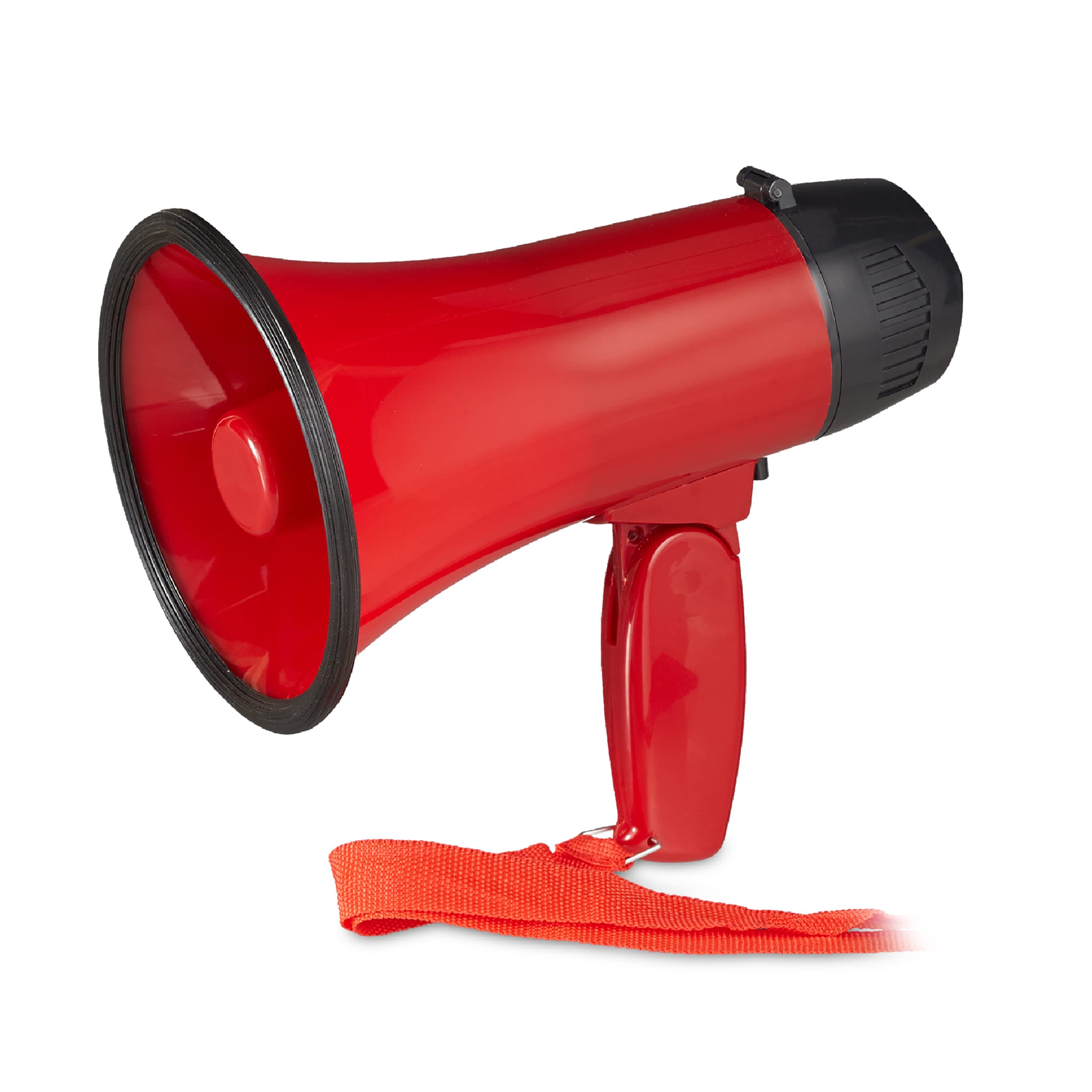 Relaxdays Stadium Megaphone, Bullhorn, Ole Sound, Funny, Party, 10 Watt, Plastic, HxWxD: 21 x 13.5 x 22 cm, Red
