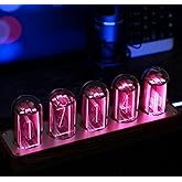 ClocTeck Nixie Tube Clock Wooden Digital Clock for Bedroom, Support Wi-Fi Time Calibration, Alarm, 12/24h Display, No Assembl