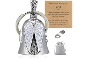 VORTIKA Guardian Angel Motorcycle Bell, Gremlin Bell Keychain for Good Luck & Safe Ride, Biker Accessories Gift for Men Women