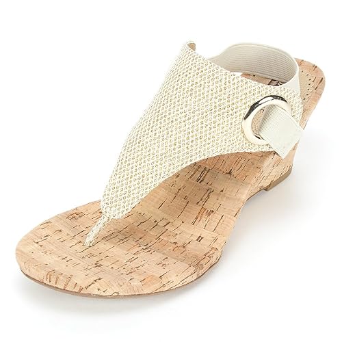 white mountain gold glitter sandals