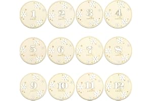 CECLIY 12Pcs Baby Months Signs,3D Number Wooden Marker Discs with Daisy,Baby Growth Cards Monthly Discs Baby Month Announcement Sign for Baby Pregnancy Growth Photo Prop,4 * 4inch