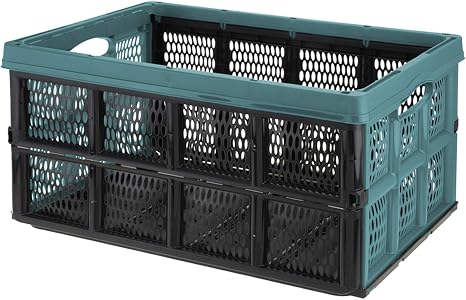 CEP 8802 Caisse Pliante Ultra-Résistante Et Légère 32L – Parfaite Pour Le Rangement, Noir/Gris
