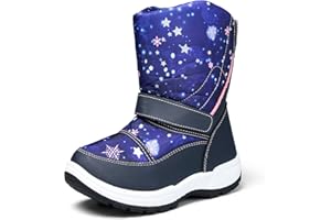 K KomForme Boys Girls Snow Boots Waterproof Winter Outdoor Boots(Toddler/Little Kid/Big Kid)