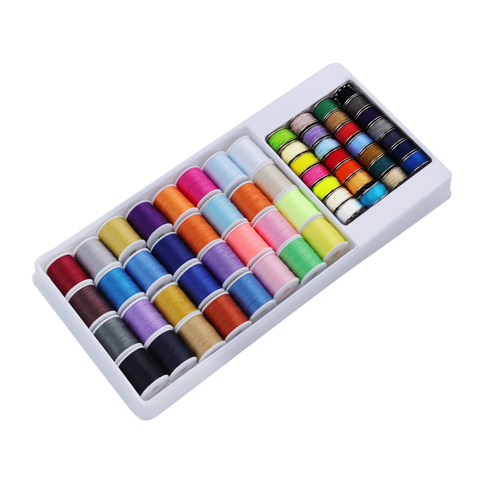 60 Color Sewing Thread Set, Polyester Thread Kit DIY Embroidery Thread Assortment Sewing Bobbins Travel Kit Universal for Hand and Machine Sewing
