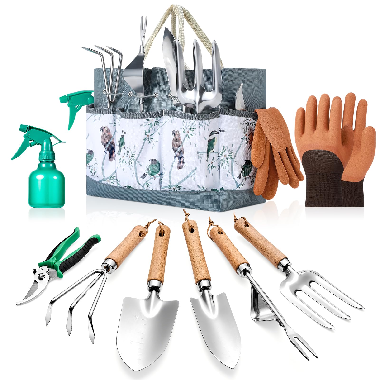 Photo 1 of **Missing**
9-Piece Gardening Tools Set - Complete Gardening Kit with Heavy-Duty Stainless Hand Tools, Durable Storage Bag with Garden Accessories, Ideal Gardening Gifts for Women, Men, Gardeners
