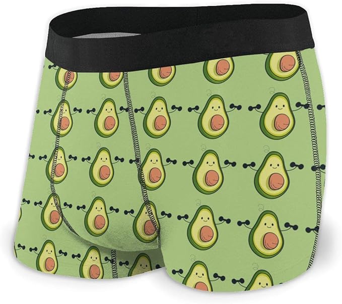 SHARPQ Cute Avocado Doing Exercises Fashion Boxer Briefs