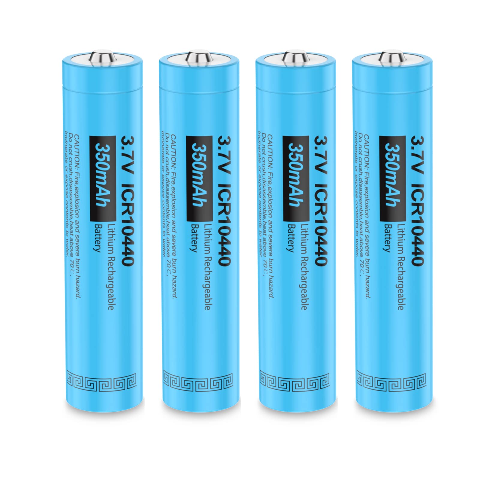 ICR10440 Rechargeable Battery, 3.7V AAA Li-ion Rechargeable Battery 350mAh for Torch Romote Control, 4 Packs, PKCELL