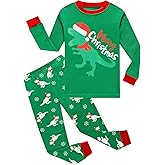 Little Hand Little Boys Long Sleeve Christmas Pajamas Plaid Pant Serts Kids Dinosaur Xmas Pjs Clothes for Toddler 2-7 Years
