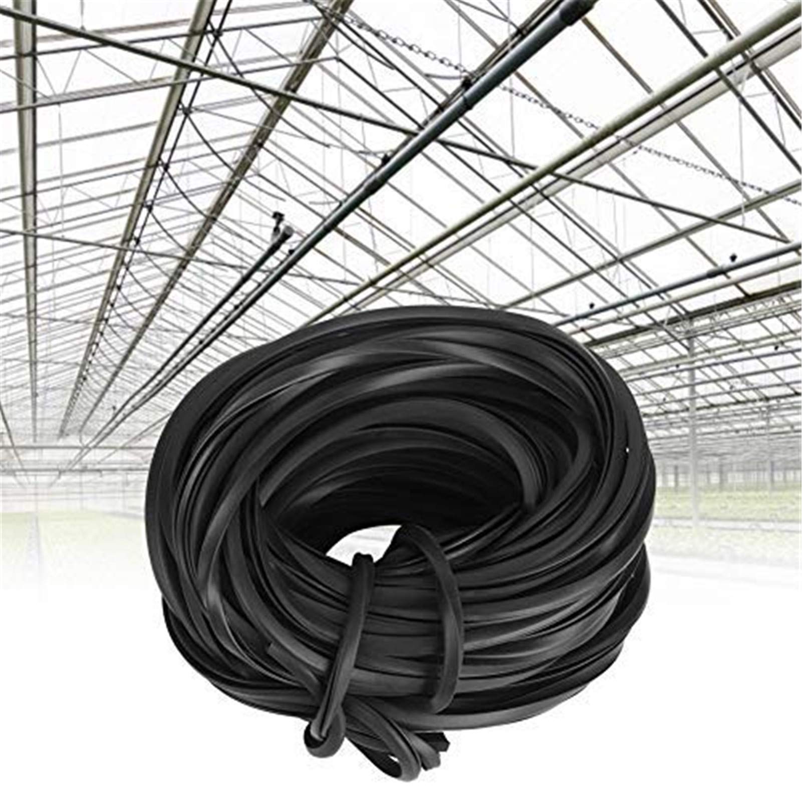 cersalt Rubber Strip, Greenhouse Rubber Strip Wear Resistant Durable Strip Line Cable Greenhouse Accessories for Glass Sealing(18m)