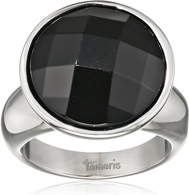 Tamaris Damen Ring Jane Edelstahl Glas Schwarz A03510062 Amazon de 
