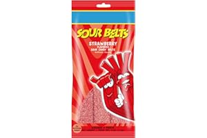 Snacktery Red Strawberry Sour Belts - Vibrant & Tangy Strawberry Sour Strips - Non GMO, Vegan & Kosher Strawberry Belts Candy - 4 Ounce Pack
