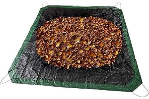 SUNLITAP Leaf Tarp 9x9 Feet, Lawn Garden Leaf Tarp with 4 Drawstrings, Reusable Waterproof Poly Tarp Yard Waste Bags, All Purpose Protective Cover for Bikes, Furniture Cover, Tent Footprint