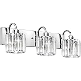 3-Light Brushed Nickel Vanity Light Fixtures for Bathroom Over Mirror