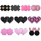 Tripetals Glitters Pasties Rave Pack Nipple Covers Stickers Disposable Sticky Breast Petals Bra for Women Rave Outfit Party