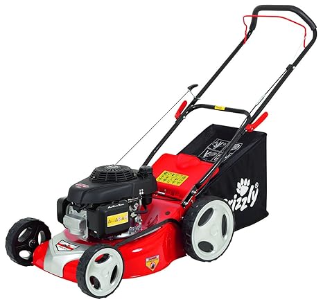 Grizzly Benzin Rasenmäher mit HONDA Motor, 46 cm Schnittbreite, Stabile Stahlkonstruktion