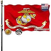 VOLTA Double Sided Marine Corps USMC 2x3ft, Outdoor Heavy Duty 3-Ply Durable Polyester Marine Corps USMC Flag with Canvas Header/Brass Grommets for Indoor and Outdoor Decorations