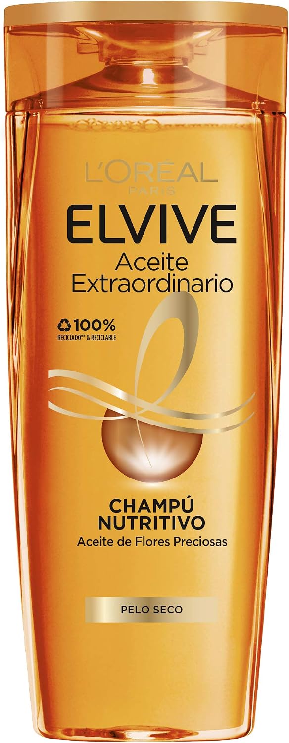 L'Oreal Paris Elvive Extraordinary Oil Nourishing Shampoo for Dry Hair 370 Ml, Cranberry, Floral, No Color, 370 ml (Pack of 1)