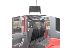 RT-TCZ for Wrangler Rear Seat Divider Net Mesh, Pet Dog Car Barrier for Jeep Wrangler JK JL Gladiator JT Cargo Net Black