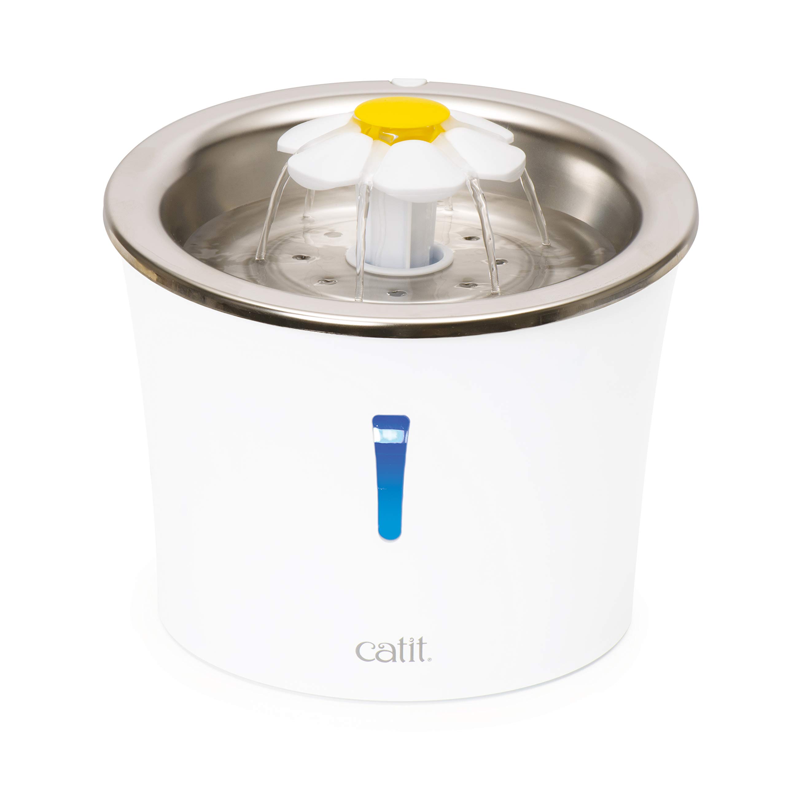 Photo 1 of Catit Stainless Steel Flower Fountain with Triple Action Filter, Cat Drinking Water Fountain, 3 L