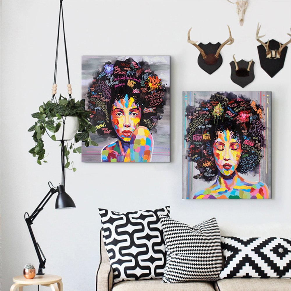 FREE CLOUD Crescent Art Abstract Pop Black Art African American Wall