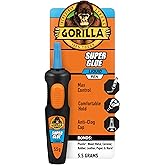 Gorilla Super Glue Pen, Precise Applicator, Fast Setting, Clear, 5.5g | Cyanoacrylate Formula, Dries in 10-45 Seconds, Anti-Clog Cap, Bonds Plastic, Wood, and Metal