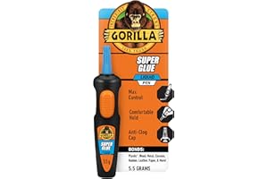 Gorilla Super Glue Pen, Cyanoacrylate Glue, Fast Setting, Precise Dispensing Pen Shaped Applicator, Clear, 5.5g (Pack of 1)