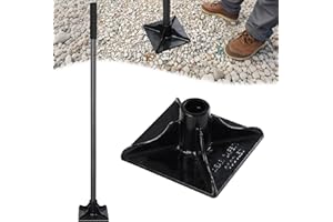 FRESHFARM Tamper Tool Heavy Duty 8"x8" Steel Tamper with Adjustable 61 inch Handle Laborsaving Garden Tamper Landscaping Tools for Leveling Soil, Patching, Grading, Paving Stone, Compacting Asphalt