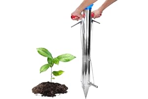 AIWFL Seedling Transplanter Long Handled Bulb Planter Tools Vegetable Young Plant Manual Plant Transplanter Stainless Steel Planting Garden Tools