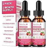 Magnesium Glycinate Liquid, High Potency Magnesium Glycinate, Citrate, Sugar Free Vegan Non-GMO Complex Supplement Promotes N