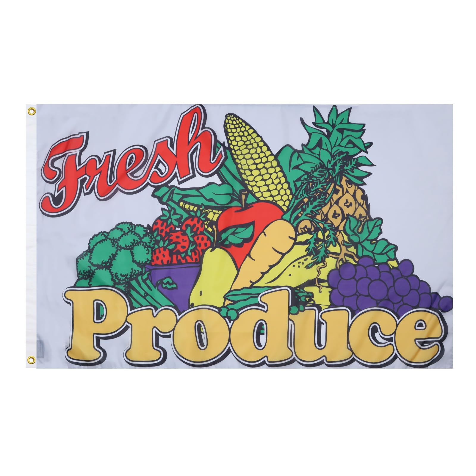 AZ FLAG - Fresh Produce Flag - 3x5 Ft - 100D Polyester Fresh Products Banner with Two Metal Grommets - Fade Resistant - Vivid Colors - 3' x 5' Feet - 150x90 Cm