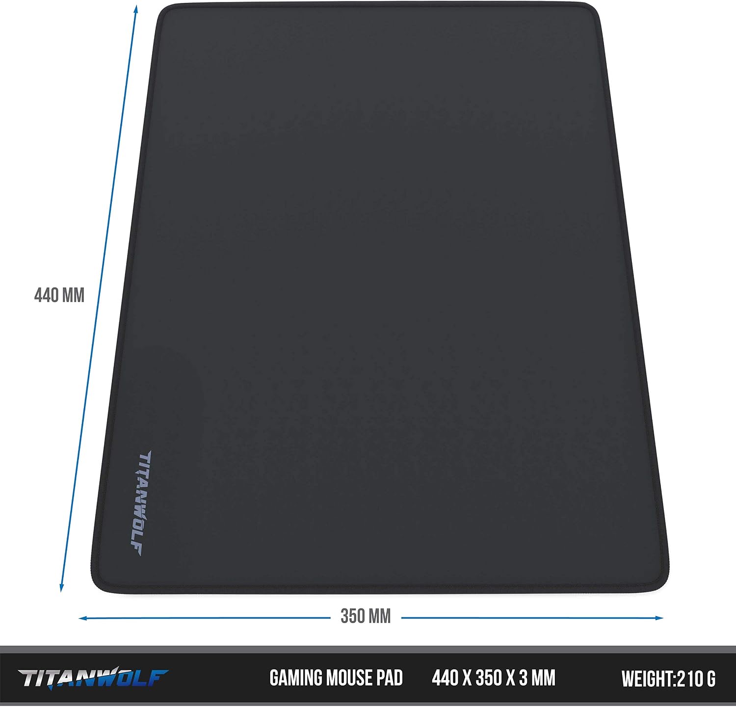 TITANWOLF XL Speed Gaming Mouse Pad Mouse Mat 440 x 350 x 3mm, XXL mousepad, table mat large size - Image 3