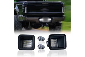 DERMOKA LED License Plate Light For 2017-2025 Ford F250 F350 F450 Super Duty Pickup Truck Tag Lamp Assembly with Socket, 6000K White 2PCS