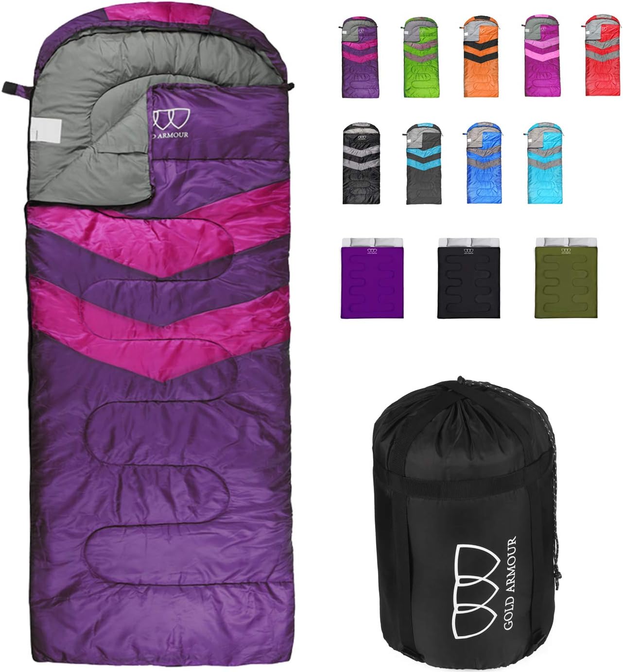 Gold Armour Sleeping Bag for Indoor and Outdoor Use Great for Kids, Boys, Girls