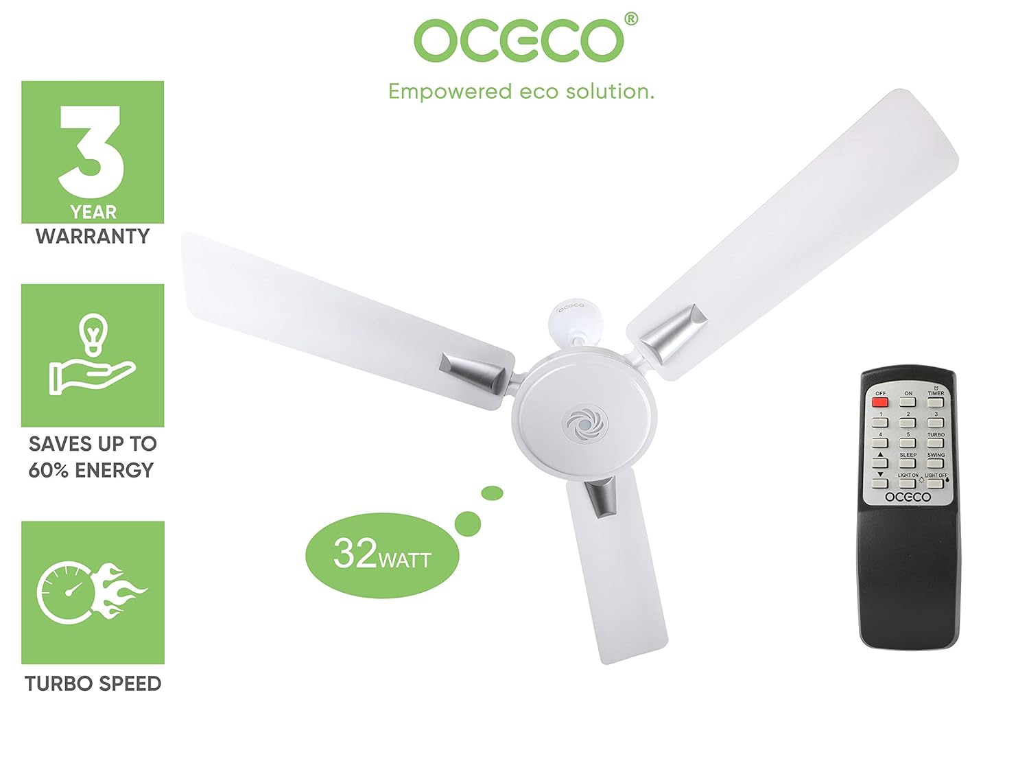 Buy Oceco Smart E1 Energy Saving Bldc Fans Ceiling 1200mm With