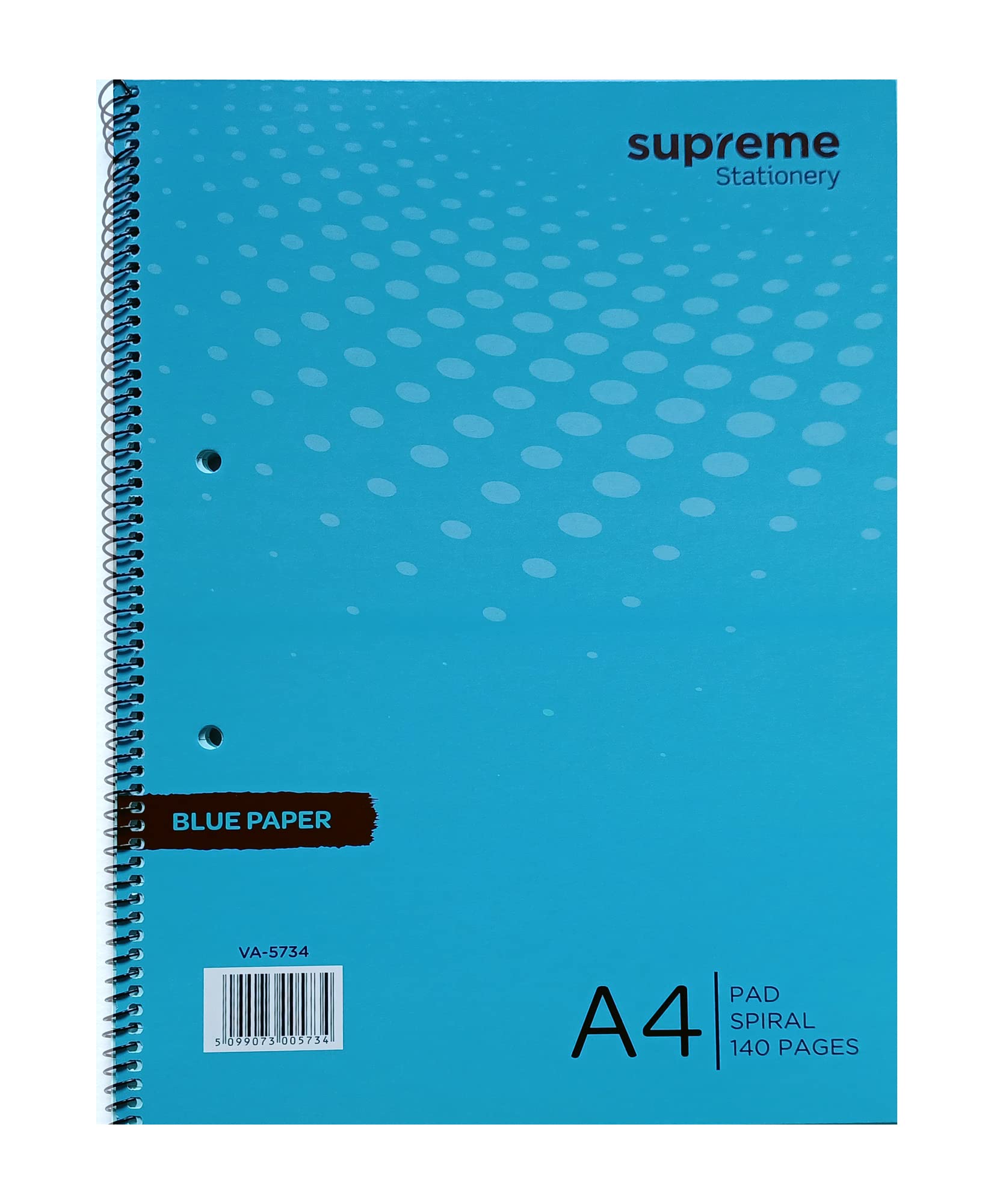 A4 Blue Pad 8mm Ruled Margin 70 Sheets 140 Pages 80gsm Paper Spiral Pad Blue Pages - Pack of 2