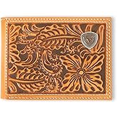 ARIAT Bifold Floral Embossed Logo Wallet, Nutmeg