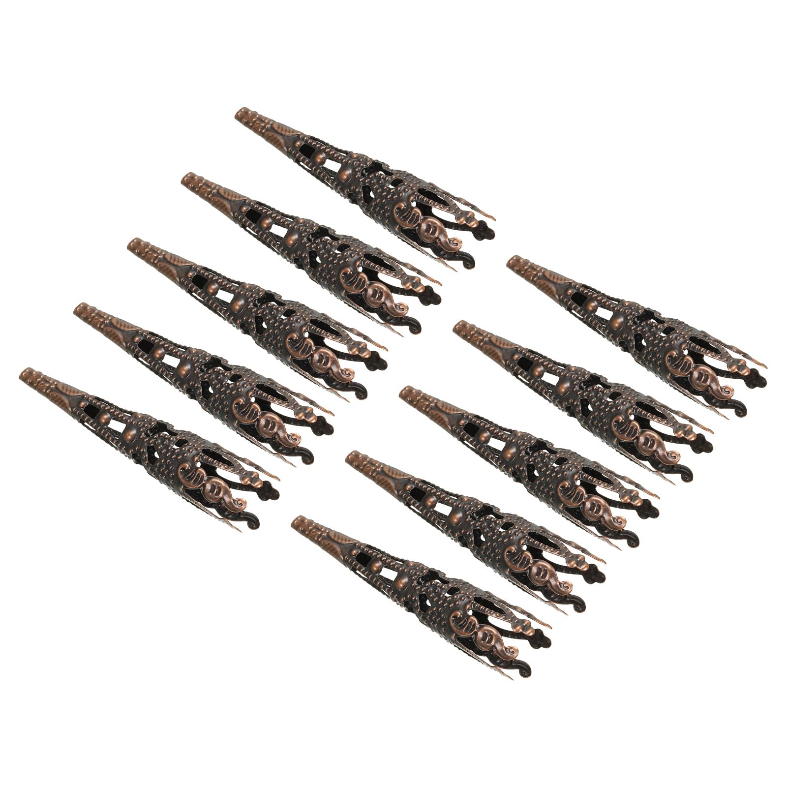 PATIKIL 41mm Corsage Decorative Holder, 10 Pcs Brooch Pin Vase Pocket Boutonnieres Holder for Wedding Party DIY Crafts, Copper