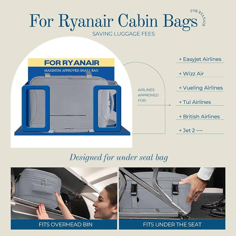 Mochila de viagem Avião de Cabine 40x20x25 para Mochila de Viagem Ryanair Mochila Mochila Mala Mala de Mão Mochilas Mochilas Mala Viagem Homens Mulheres — foto 3 de 8
