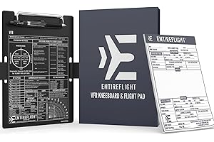 EntireFlight Aviation Pilot Kneeboard-VFR Black With Notepad-Premium Pilot Gear Aviation Accessories - Airplane Grade Aluminu