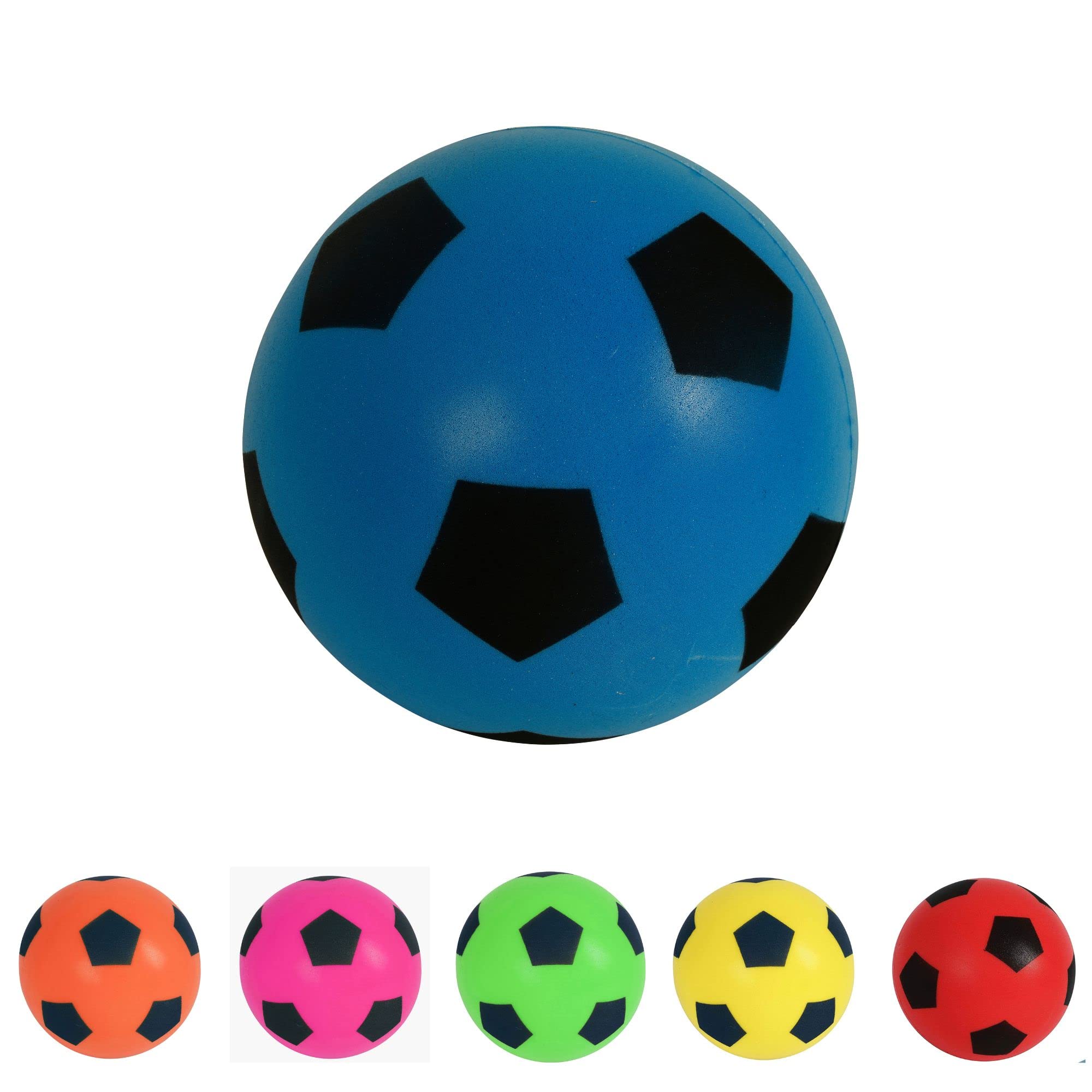 HTI Fun Sport 20cm Football | Indoor/Outdoor Soft Sponge Foam Soccer Ball | Play Many Games For Hours Of Fun | Suitable For Adults, Boys And Girls Of All Ages (19.4cm Blue)