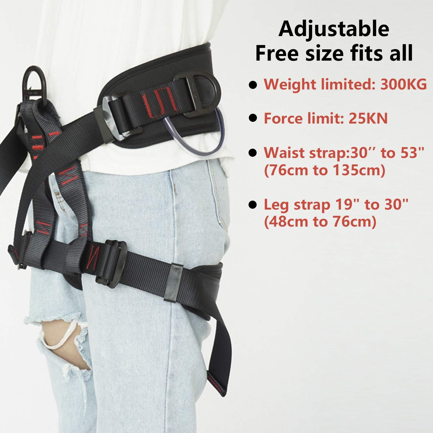 AmazeFan Climbing Harness, Thicken Rock Climbing Harness for Men Women, Protect Waist Safety Harness, Wider Half Body Harness for Mountaineering Rock Climbing Fire Rescuing Rappelling Tree Climbing : Sports & Outdoors