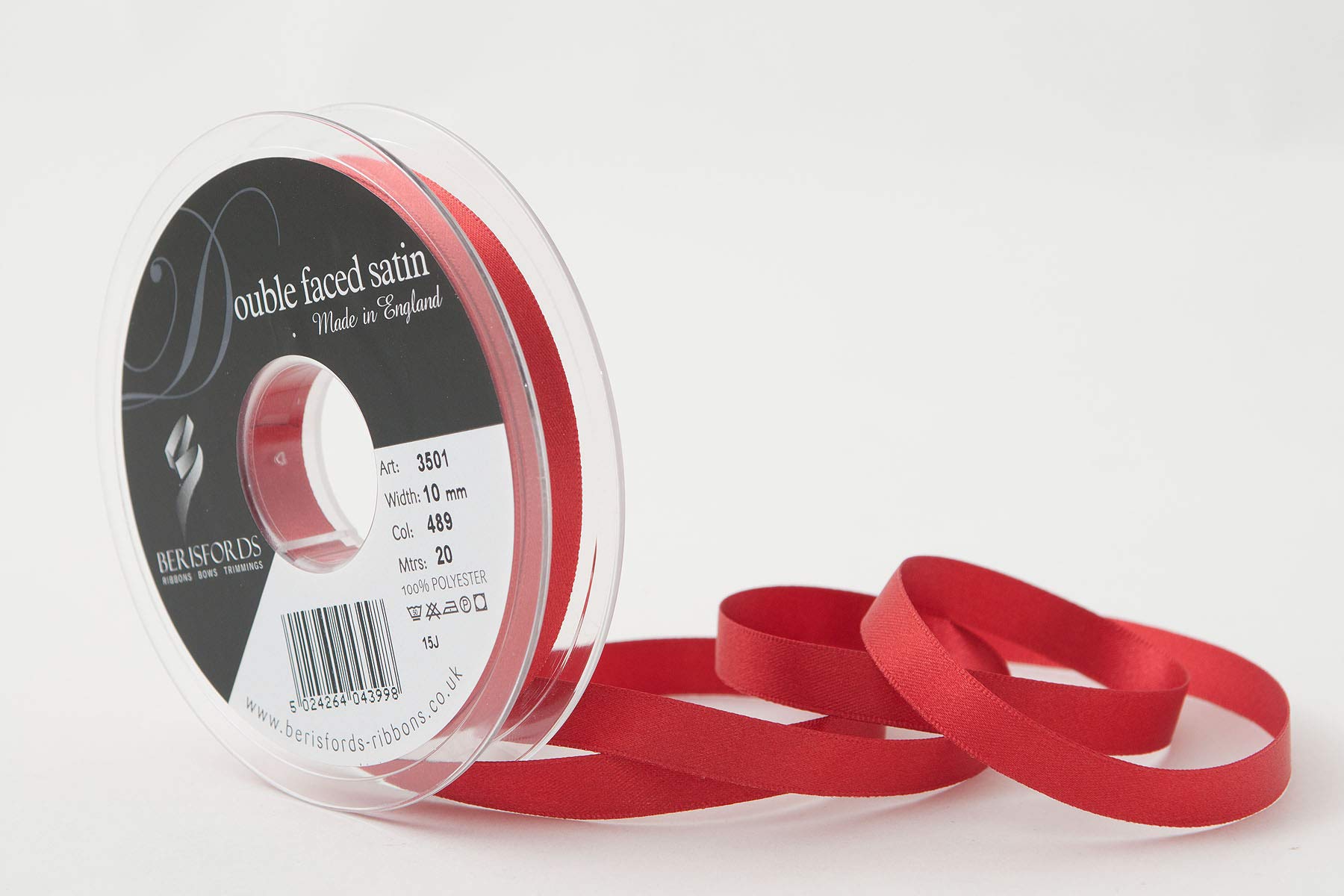 Berisfords Double FACE Poly Satin Ribbon, Russet, 10 mm — image 1