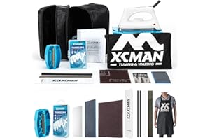 XCMAN Complete Ski Snowboard Tuning and Waxing Kit with Waxing Iron,Universal Wax,Edge Tuner,Brush,Wax Scraper,Ptex