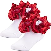 Dicry Cotton Girls Lace Ruffled Socks with Ripple Cuff